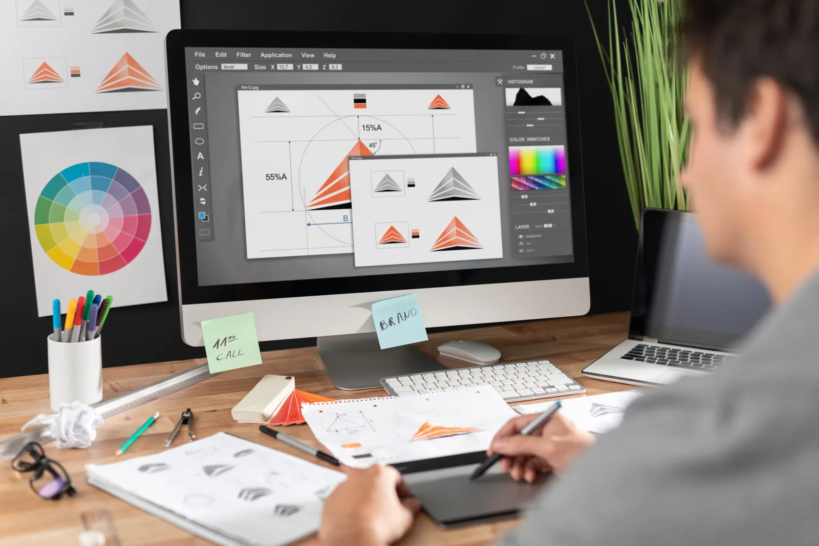 Designer working on a digital product interface